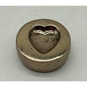Vtg Brass Dapping Jewelry Mold Casting Heart 1 1/16” Stamp Seal Jewelry Making